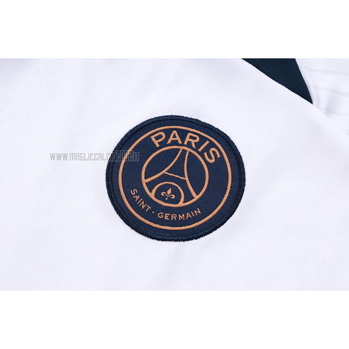 Tuta da Track del Paris Saint-Germain Manga Corta 2023-2024 Blanco - Pantalon Corto